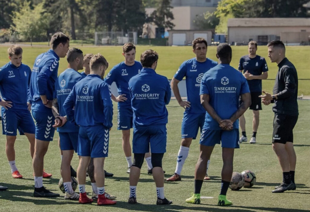 Coach Capp instructing the group